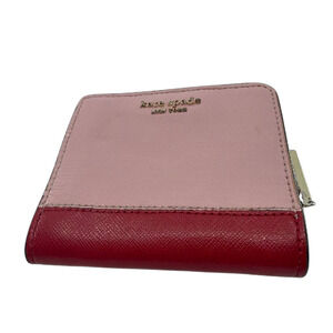 Kate Spade Compact Bifold Pink Saffiano Leather Wallet
